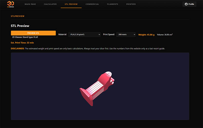 3D Printer Calculator - STL file